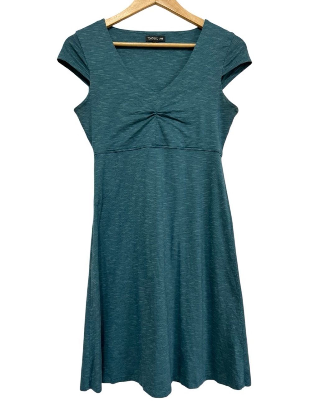 TOAD&CO Rosemarie V-Neck Cap Sleeve Dress Everglade Small